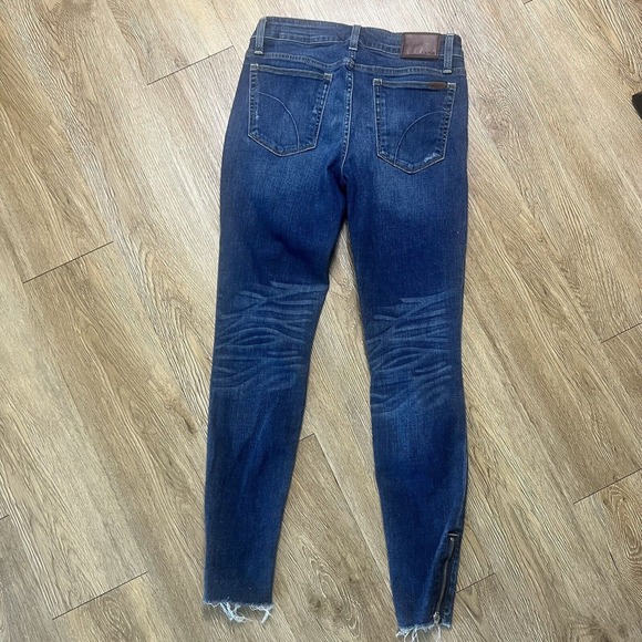 Joe's Flawless Icon Mid Rise Jeans Skinny Distressed Zipper Ankle Raw Hem Sz 26 - Picture 2 of 9